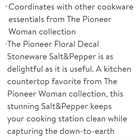 ❤️ New Pioneer Woman Salt & Pepper Shakers Set with Acacia Wood Tray - Picture 3 of 9